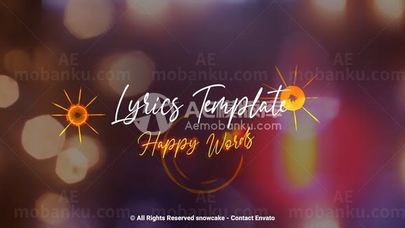 节奏飞舞呈现效果歌词样板AE模板