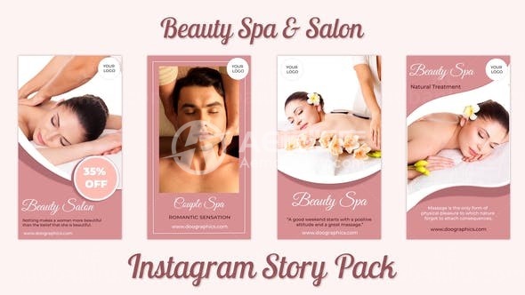 手机端美容沙龙宣传促销视频包AE模板