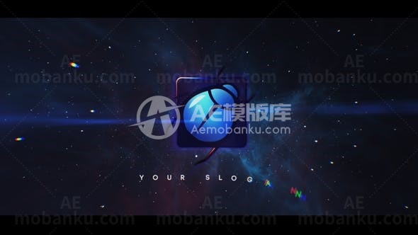 星空空间粒子爆炸特效标志展示AE模板