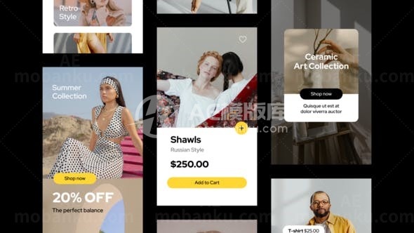 手机端在线服装商店宣传促销AE模板