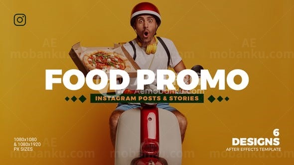 手机端食物展示宣传促销视频AE模板