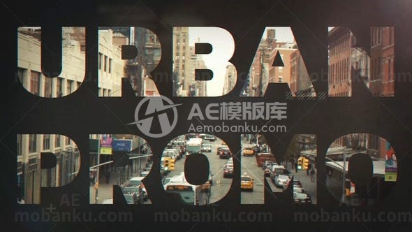 动感嘻哈城市故障效果片头AE模板