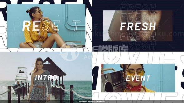 快速踏脚节奏现代风格时尚片头AE模板