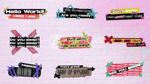 花式文字标题字幕显示AE模板