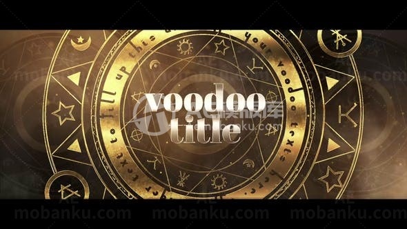 神秘星盘多层反向旋转标题AE模板