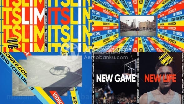 花式栏目篮球运动宣传展示AE模板