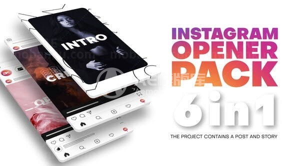 手机端动态文字大标题片头展示AE模板