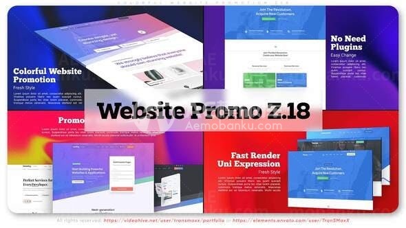 彩色网站应用宣传展示促销AE模板