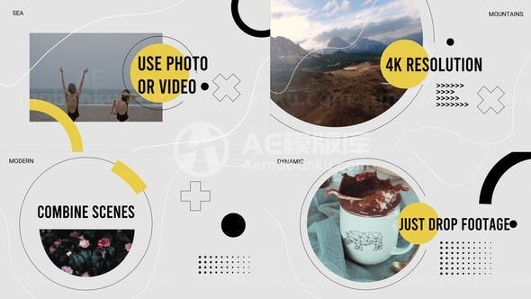 优雅简洁现代风格图片展示片头AE模板