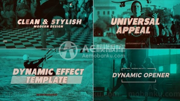 跨苏节奏土语运动动态片头AE模板