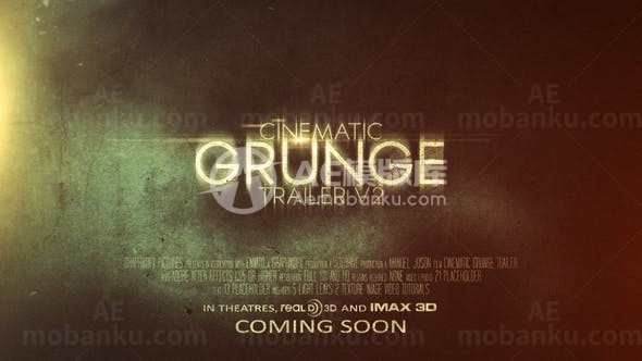 影视杂渍故障闪烁效果预告片AE模板