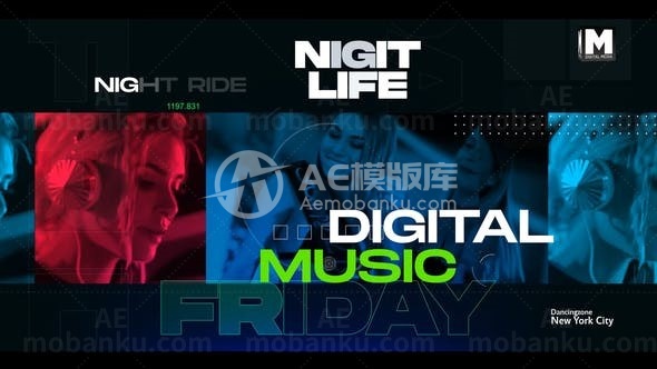 快速踏脚节奏动感音乐派对宣传AE模板