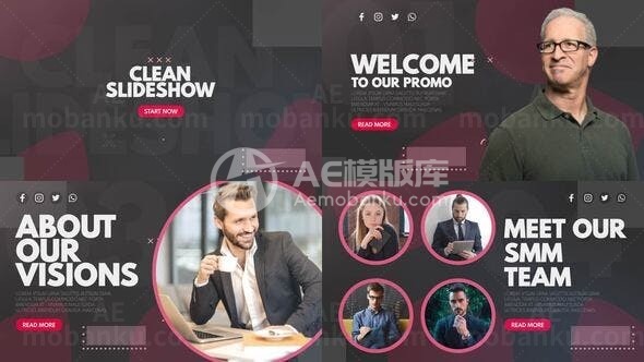 简洁创意企业宣传展示幻灯片AE模板