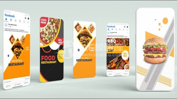 手机端美食促销宣传视频AE模板