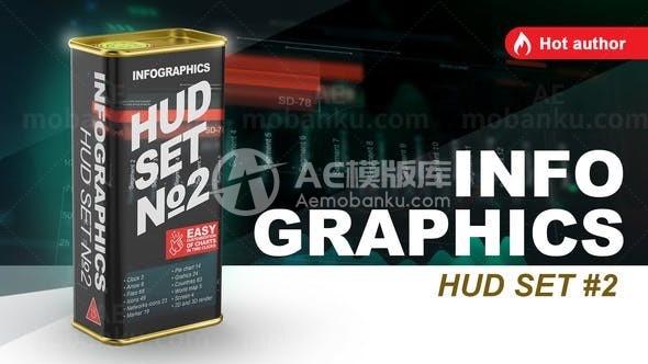 二维三维信息显示图集AE模板