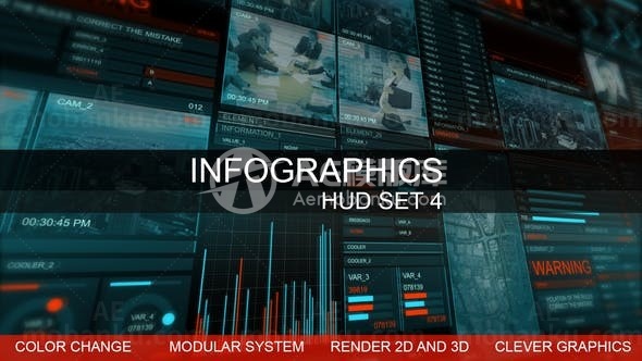 时尚炫酷信息显示图集AE模板