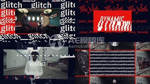 快速踏脚节奏故障效果片头AE模板