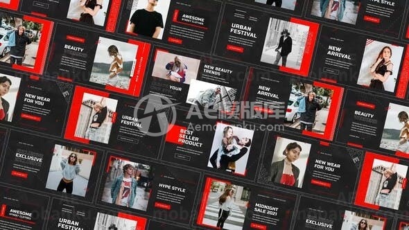 时尚版式时装宣传展示AE模板