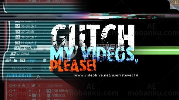 数字失真视频故障效果展示AE模板