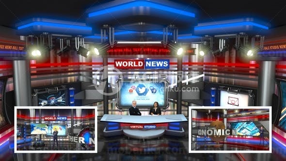 虚拟演播室新闻栏目片头包装AE模板