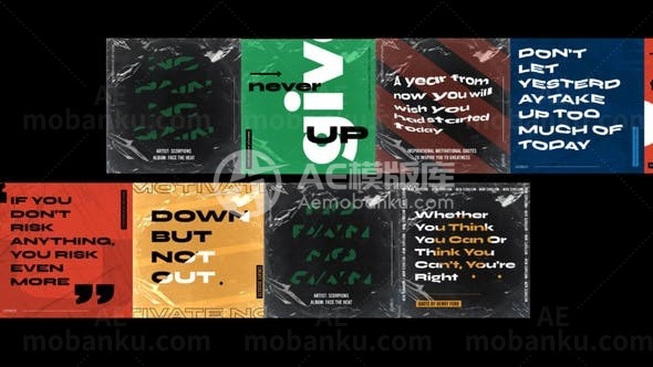 节奏动感文字标题字幕版式AE模板