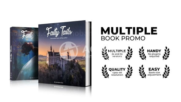 三维旋转展示书籍推广AE模板