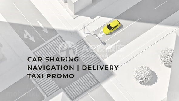 卡通风格共享汽车推广宣传出促销AE模板