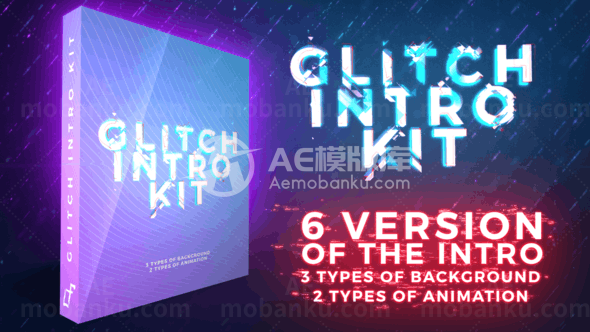 数字失真故障扭曲字幕标题效果包AE模板