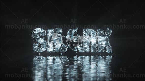 水效果透光波纹模糊倒影标志AE模板