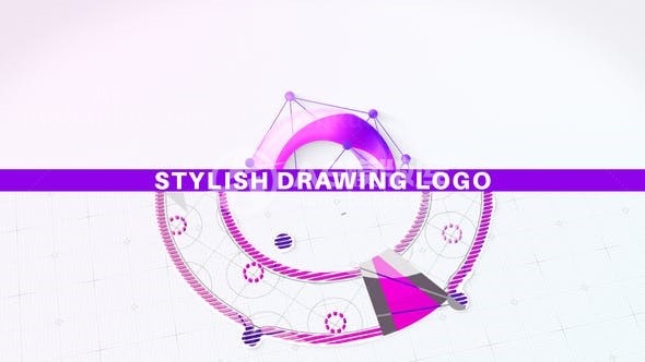 关键点绘画填充标志展示AE模板