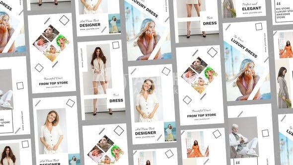 手机端现代简约服装销售展示视频AE模板