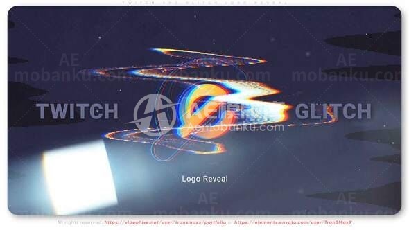 动态故障扭曲毛刺效果标志展示AE模板