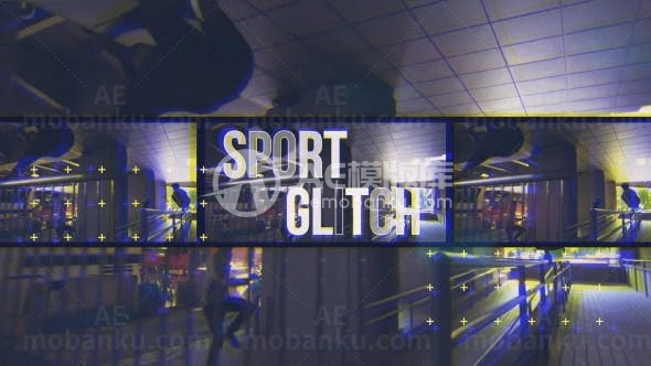 快速节奏动感故障效果运动片头AE模板