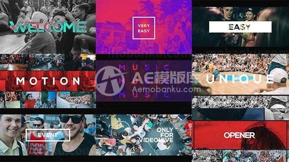 快速踏脚节奏动态运动片头AE模板