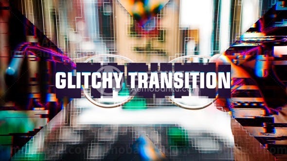 数字信息失真扭曲故障效果片头AE模板