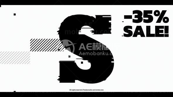 节奏时尚故障效果片头字幕标题AE模板