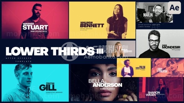 简介版式文字标题字幕包展示AE模板