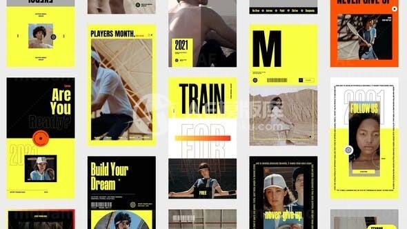 手机端动感体育运动宣传展示AE模板