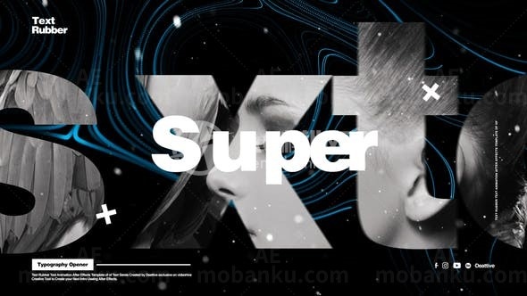 动感时尚弹性文字字幕片头AE模板