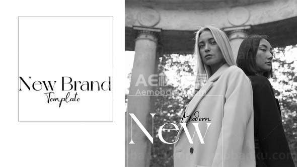 黑白风格现代时尚视频片头AE模板