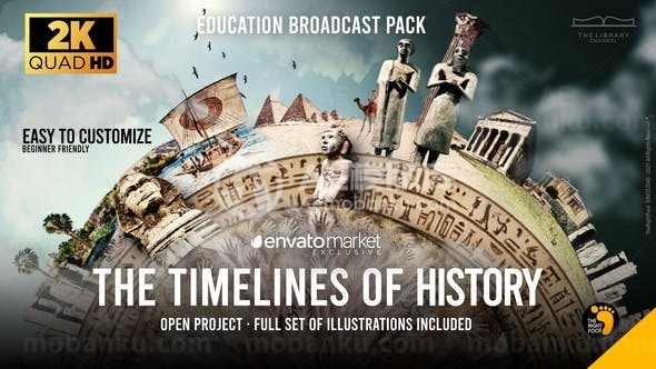历史教育栏目动态包装展示AE模板