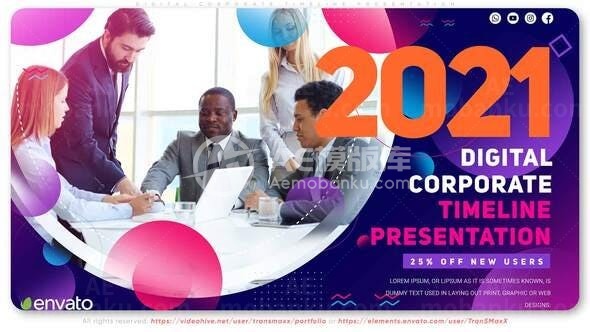 数字企业时间表发展展示视频AE模板