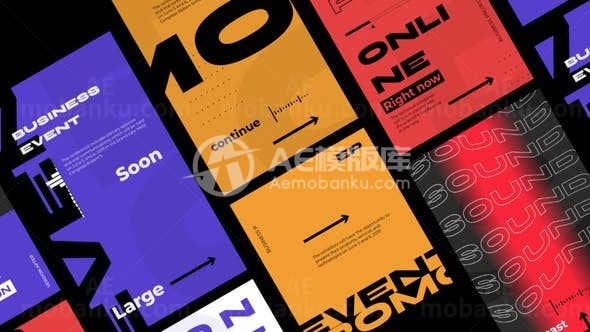 手机端动感文字标题字幕演示视频AE模板