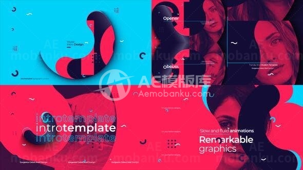 现代流行设计介绍视频AE模板