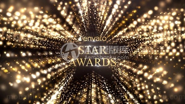 金色粒子背景颁奖典礼人物介绍片头AE模板