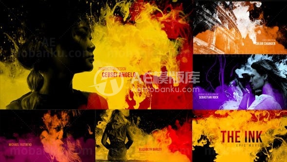 多彩水墨彩色烟雾效果片头展示AE模板