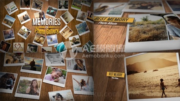 记忆照片幻光叠加动态展示AE模板