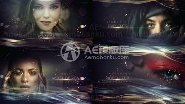 豪华典雅金色光泽文字标题AE模板