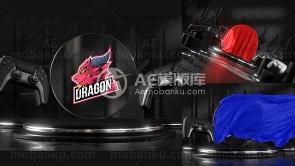 盖布揭幕效果标志演绎AE模板