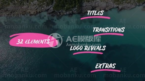 手绘文字标题动画元素包AE模板